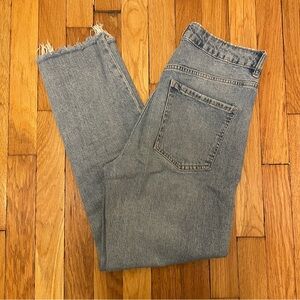 Garage straight jeans size 5 light wash raw hem